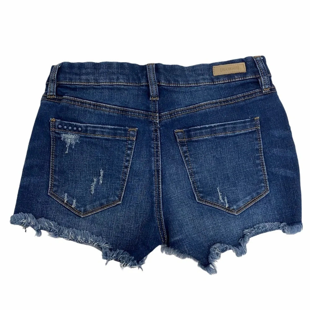 BLANKNYC The Essex Classic Cut Off Distressed Jean Shorts Denim Blue Size 25 - Picture 3 of 9
